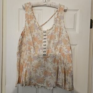 Floral Sleeveless Women's Top With Kimono Style Jacket